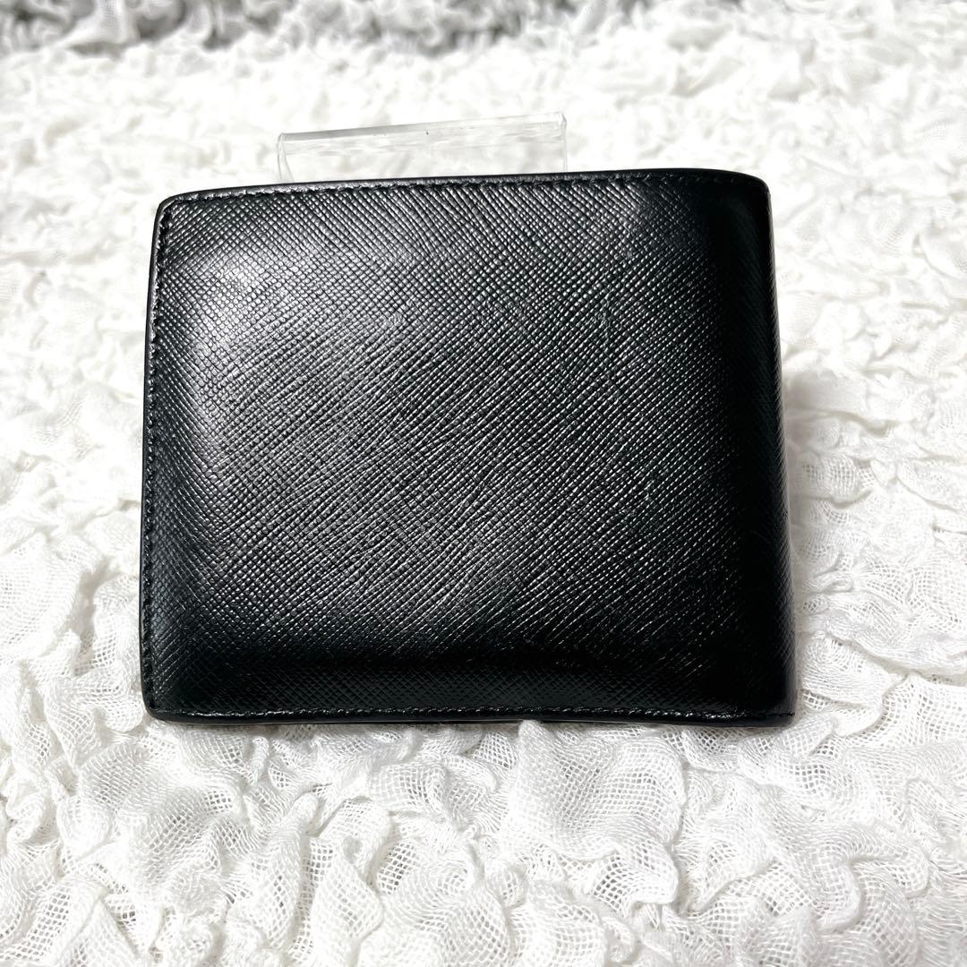 近年✨プラダ 二つ折り財布 コンパクト財布 小銭入れ付き サフィアーノレザー