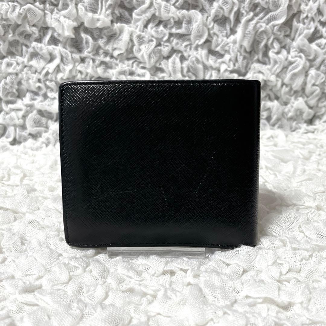 近年✨プラダ 二つ折り財布 コンパクト財布 小銭入れ付き サフィアーノレザー