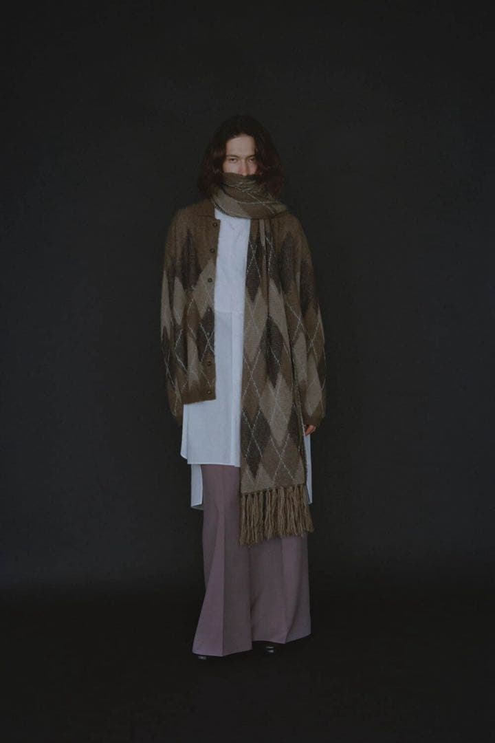 ジェシー24AW M/Shaggy Argyle muffler