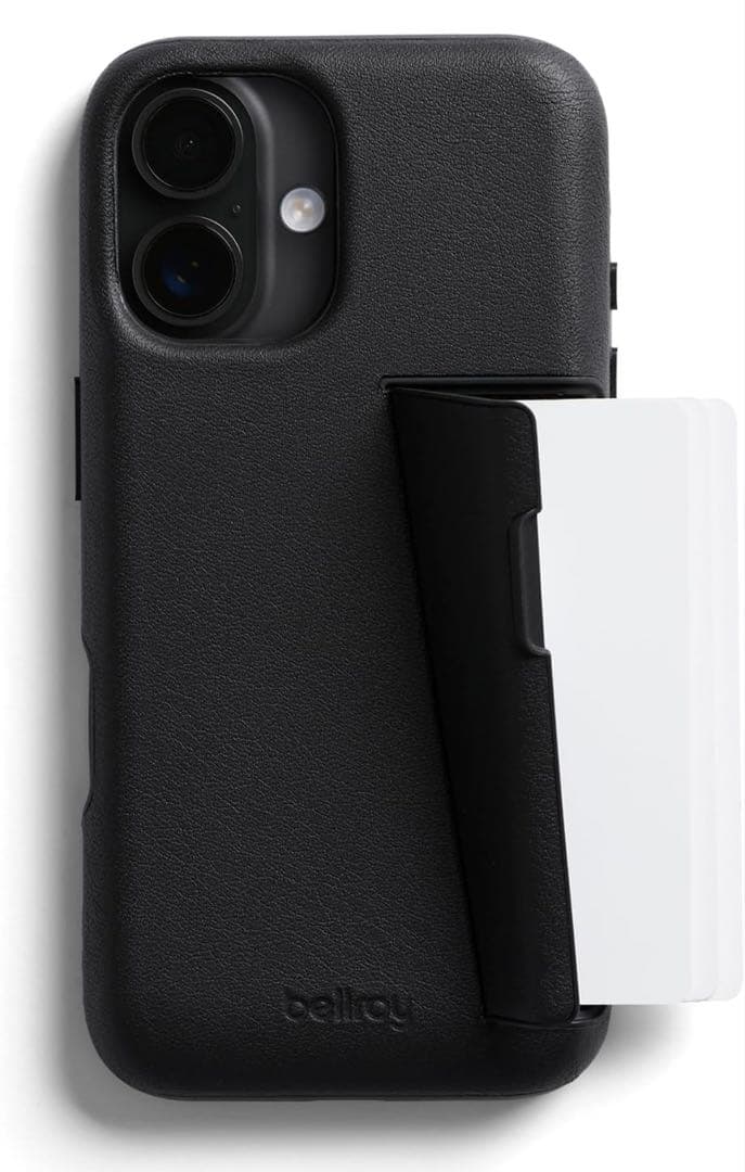 Bellroy ブラック iPhone16 ケース カード収納付き