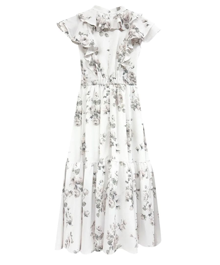 ロゼミューズ＊rose print flare dress