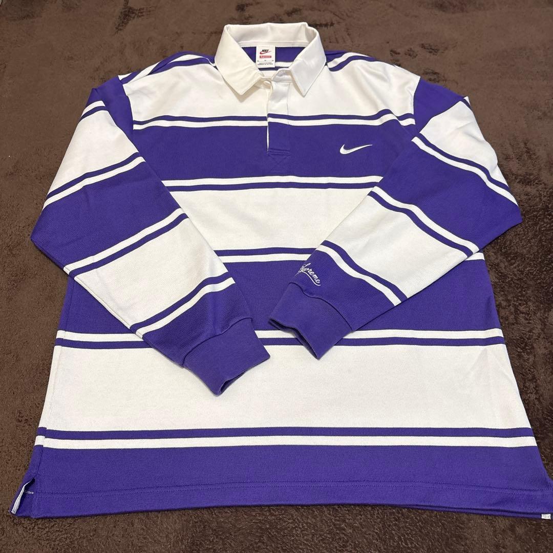 トップス Supreme x Nike Stripe Rugby Purple