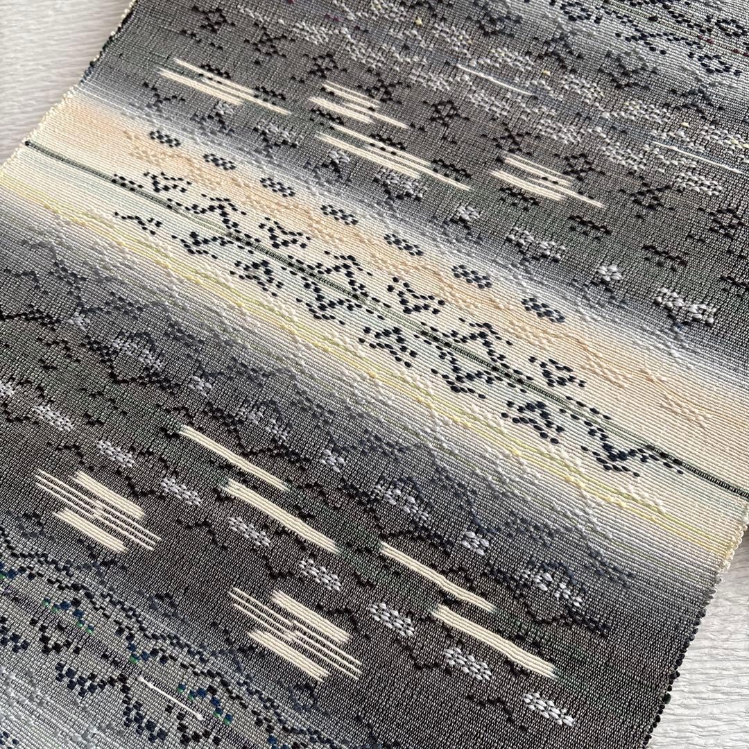 ＊再出品＊商品説明お読み下さい　【USED 美品】首里花織　八寸名古屋帯
