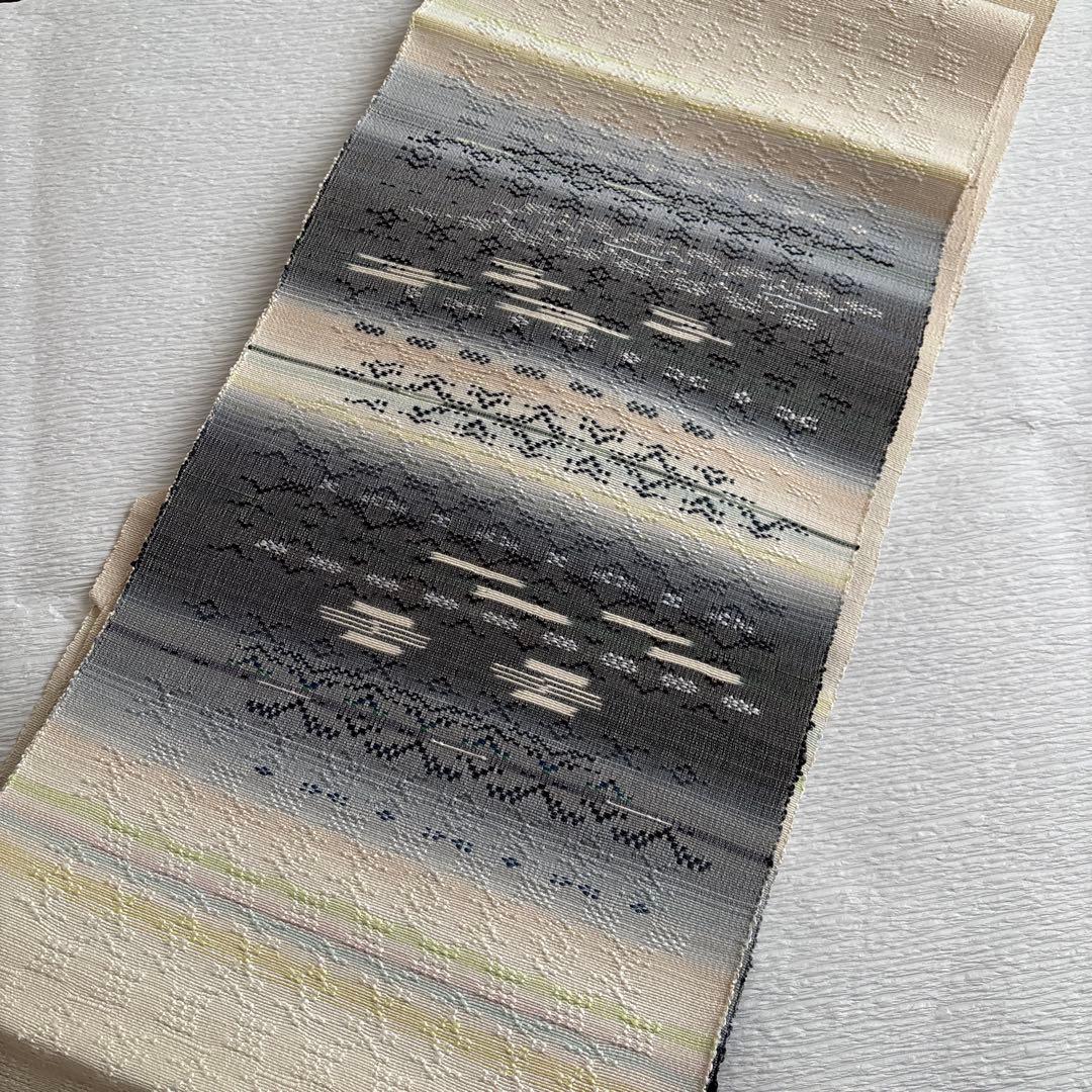 ＊再出品＊商品説明お読み下さい　【USED 美品】首里花織　八寸名古屋帯