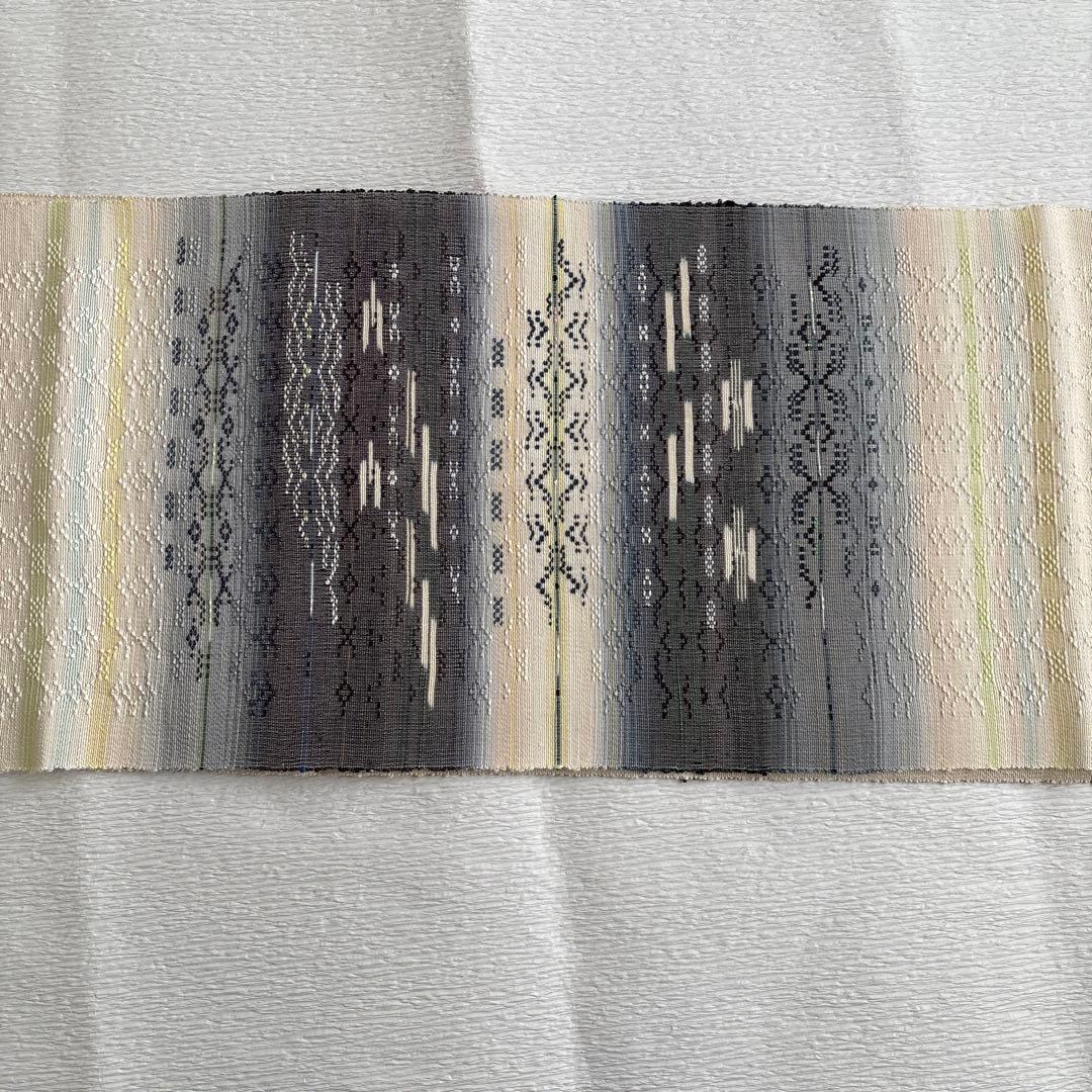 ＊再出品＊商品説明お読み下さい　【USED 美品】首里花織　八寸名古屋帯
