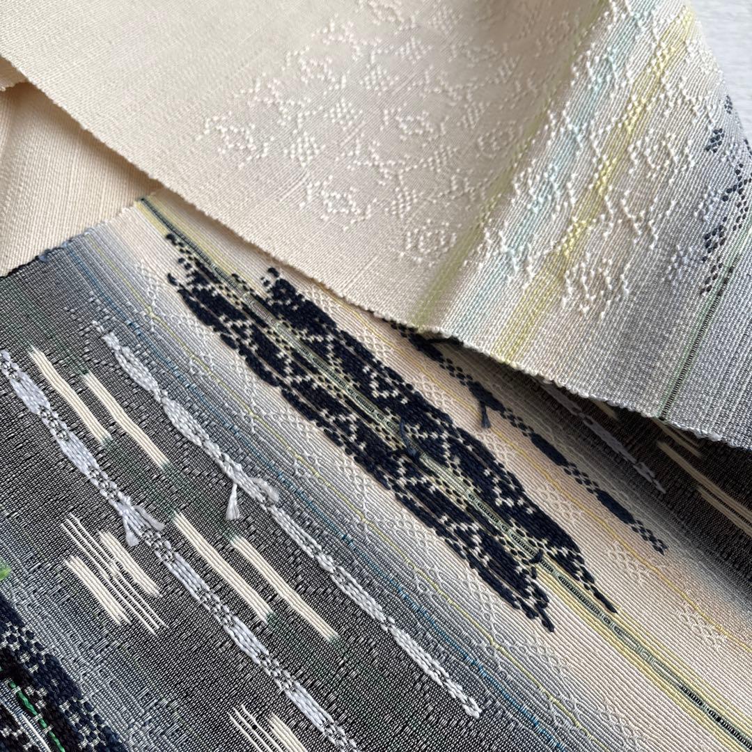 ＊再出品＊商品説明お読み下さい　【USED 美品】首里花織　八寸名古屋帯