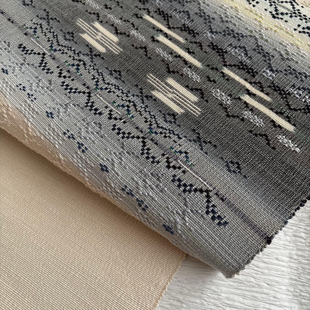 ＊再出品＊商品説明お読み下さい　【USED 美品】首里花織　八寸名古屋帯