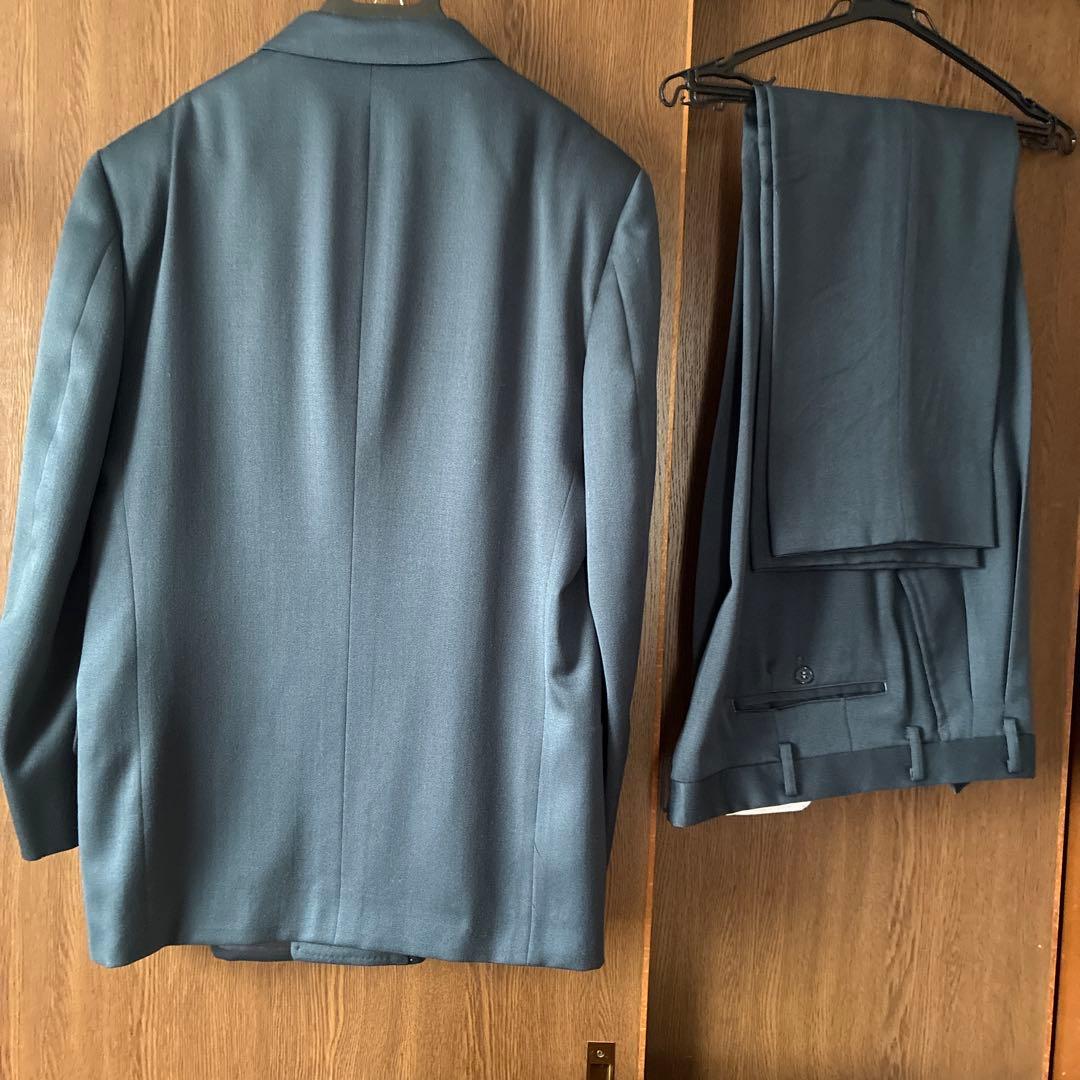 ダークグリーン　ダブルブレスト スーツセット　オーダースーツ日本製　超美品