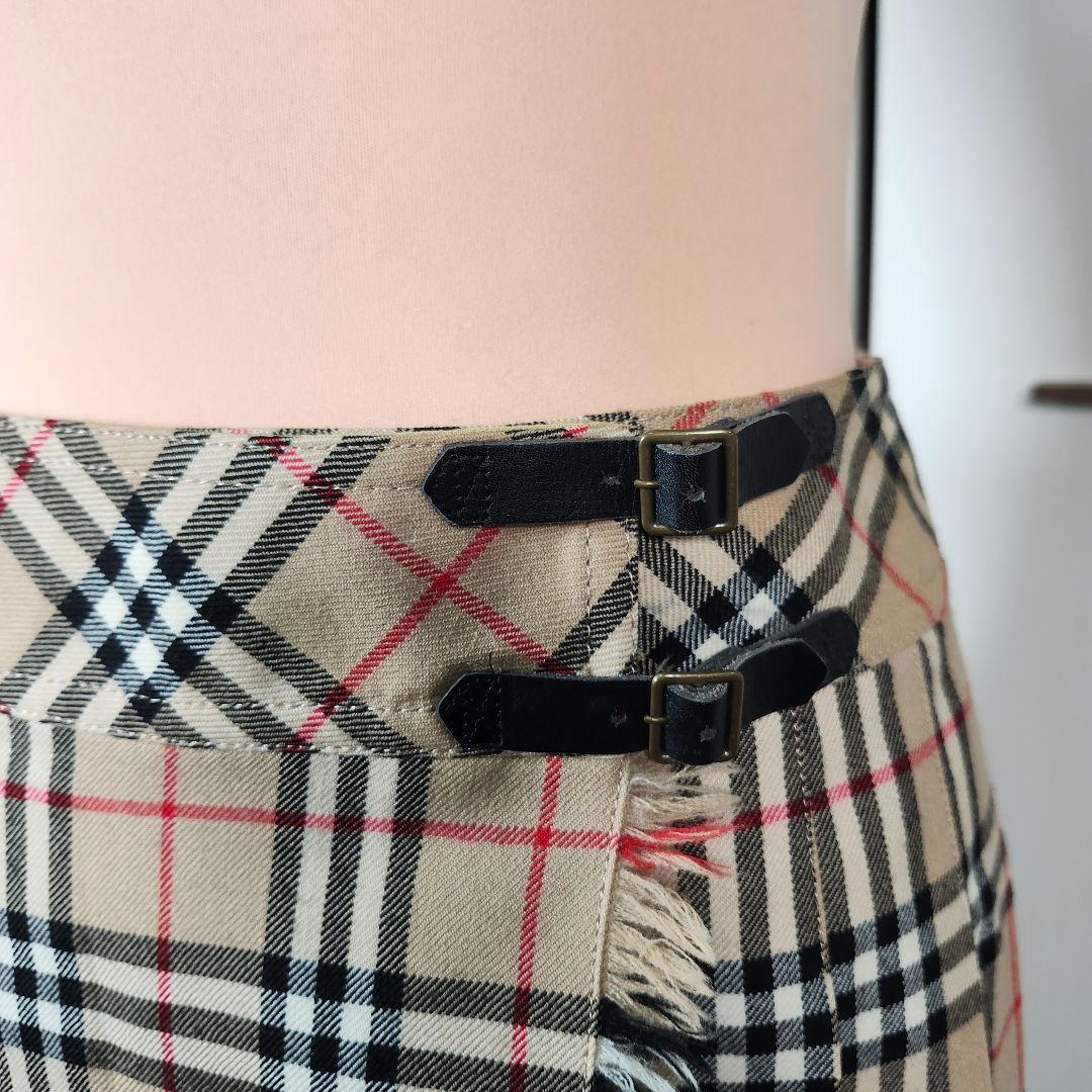 ママリン　バーバリーブルーレーベル スカート 巻きスカート ノバチェック