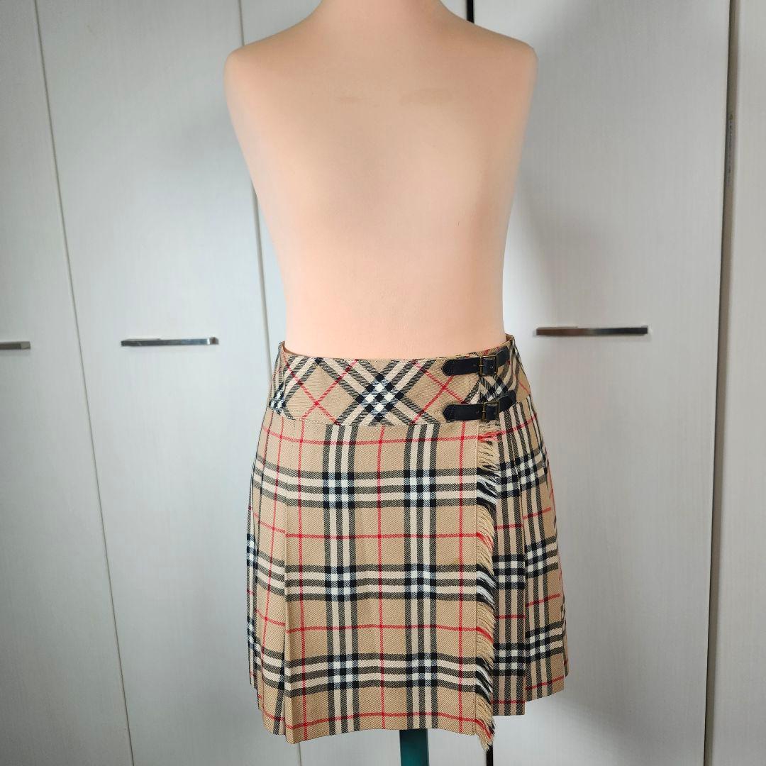 ママリン　バーバリーブルーレーベル スカート 巻きスカート ノバチェック