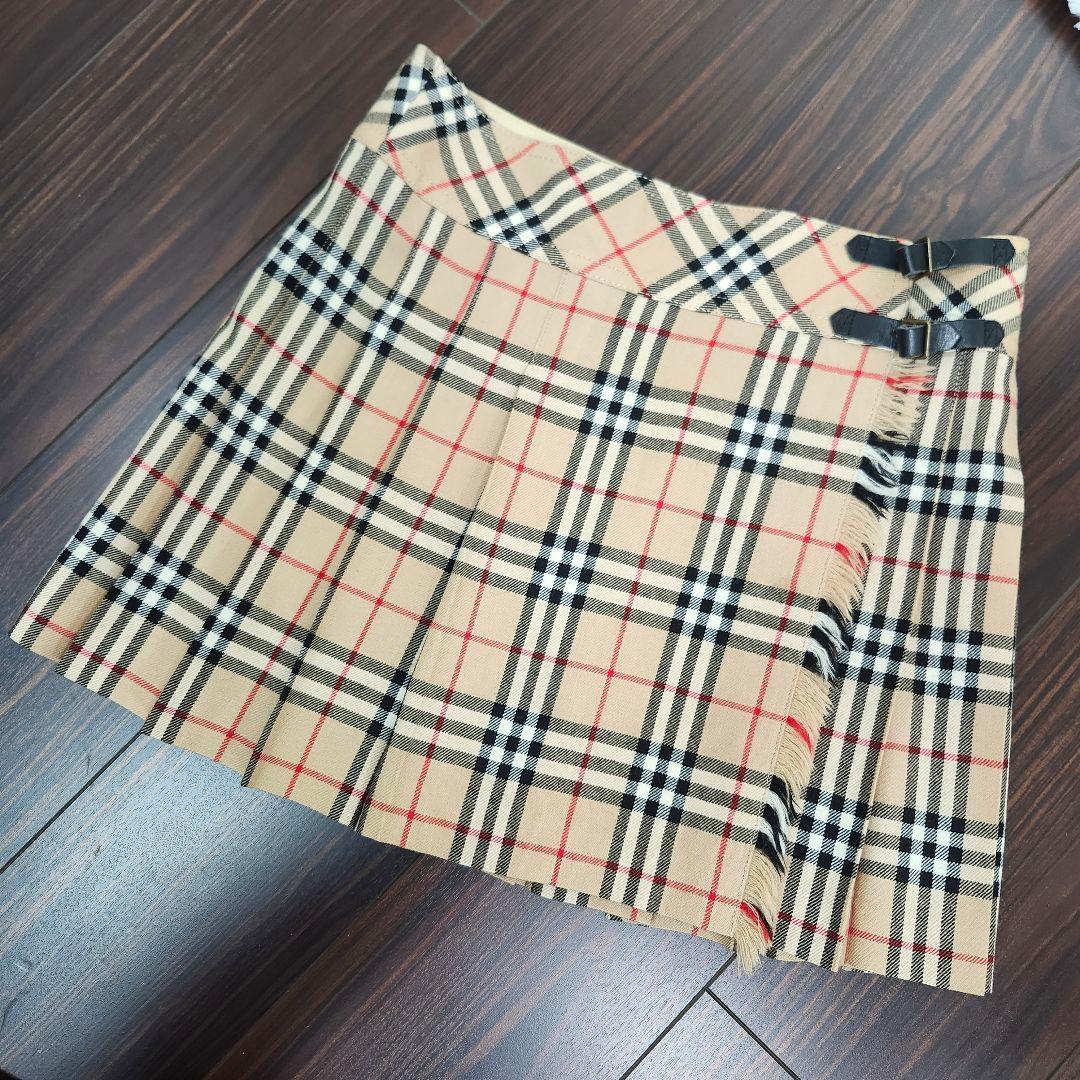 ママリン　バーバリーブルーレーベル スカート 巻きスカート ノバチェック