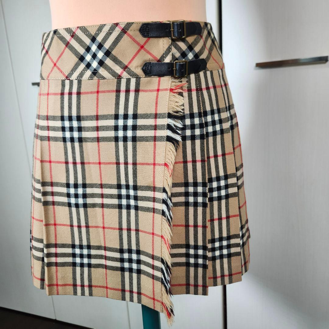 ママリン　バーバリーブルーレーベル スカート 巻きスカート ノバチェック