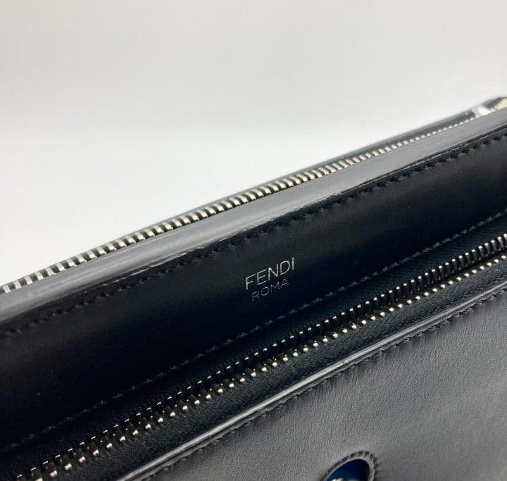 極美品 ポーチ 袋付　フェンディ　ドットコム　2wayバッグ　ブラック