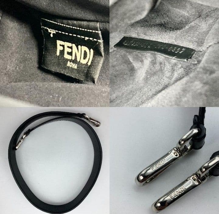 極美品 ポーチ 袋付　フェンディ　ドットコム　2wayバッグ　ブラック