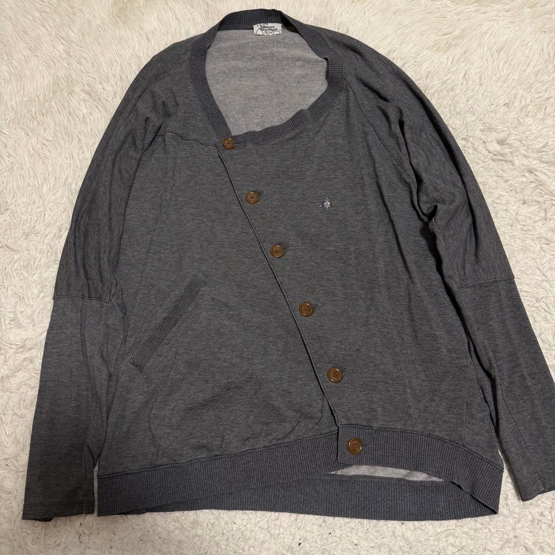 美品XLサイズ相当　ヴィヴィアンウェストウッドマン　アシンメトリーカーディガン