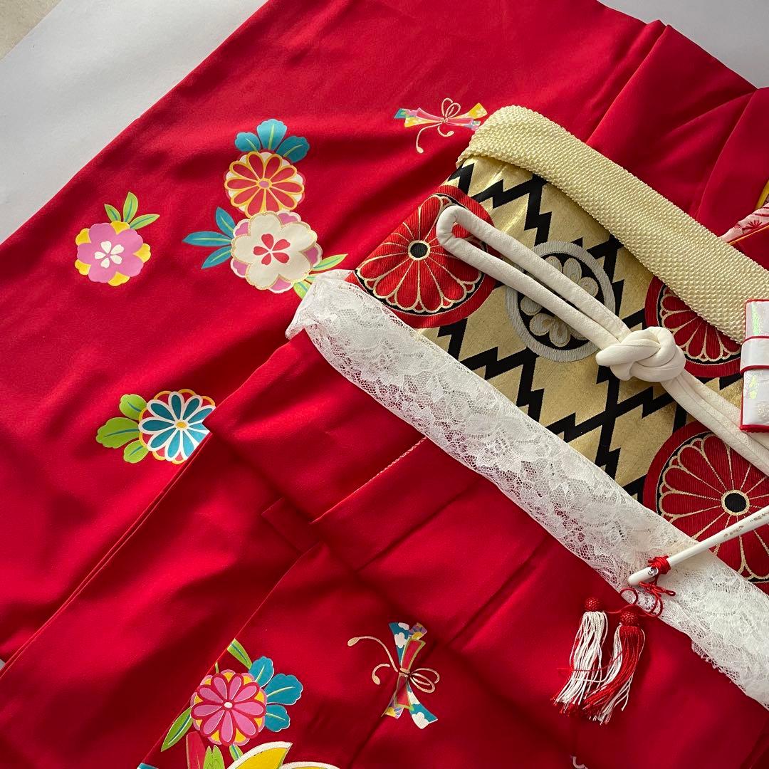 美品　七五三　大きめ7歳　8歳　正絹お着物セット　大四つ身