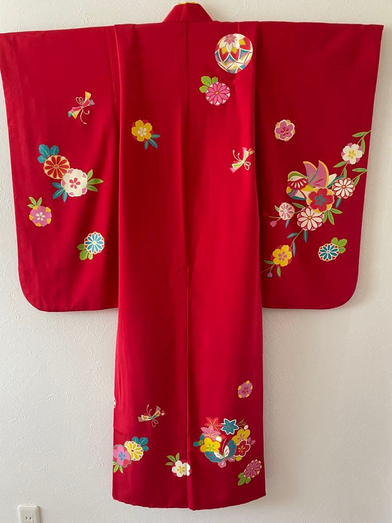 美品　七五三　大きめ7歳　8歳　正絹お着物セット　大四つ身