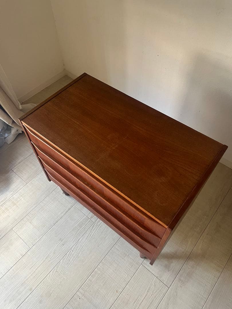 60-70年代 北欧 ビンテージ デンマーク製 4段 チェスト チーク