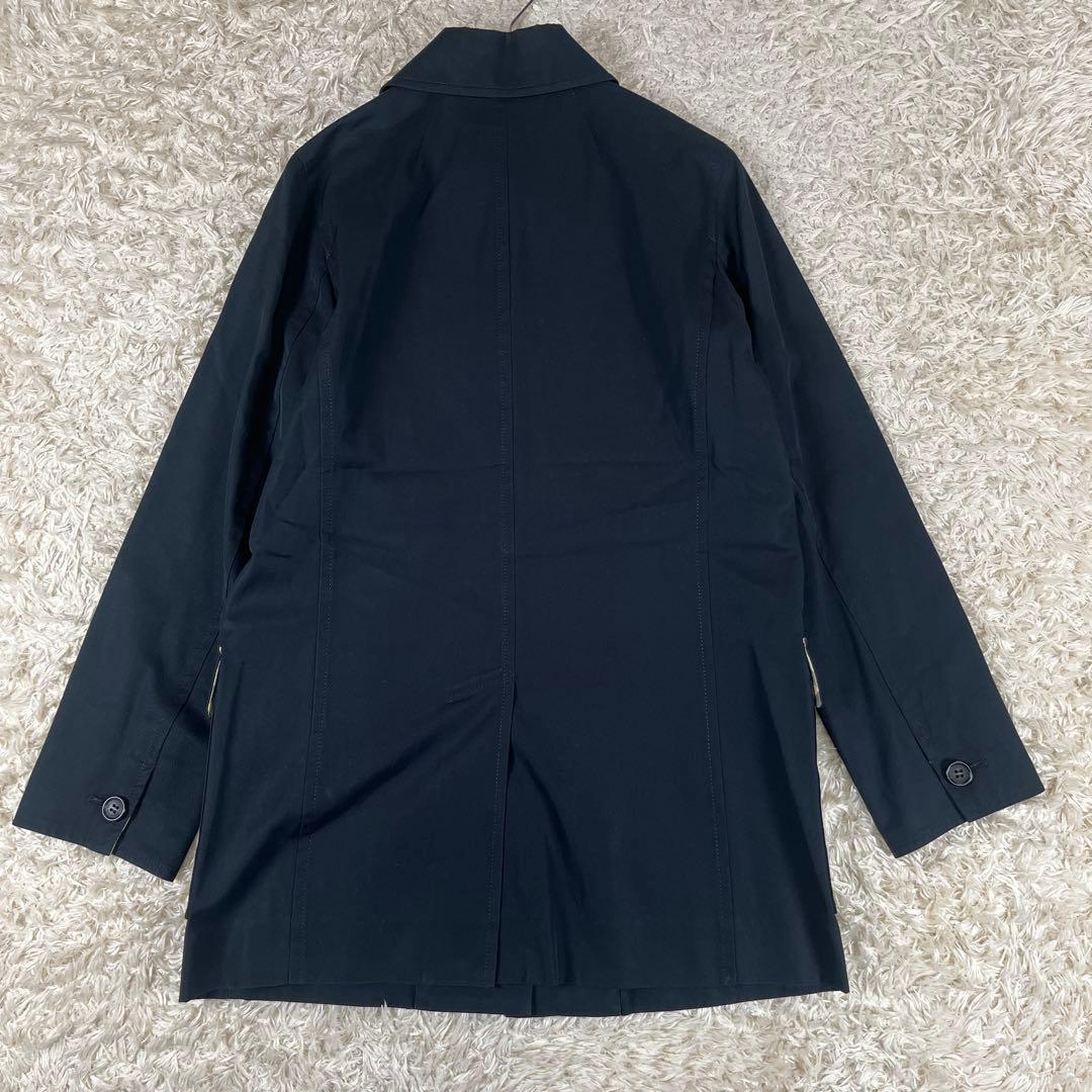 バーバリーロンドン ステンカラーコート ブラック ノバチェック 7 Sサイズ