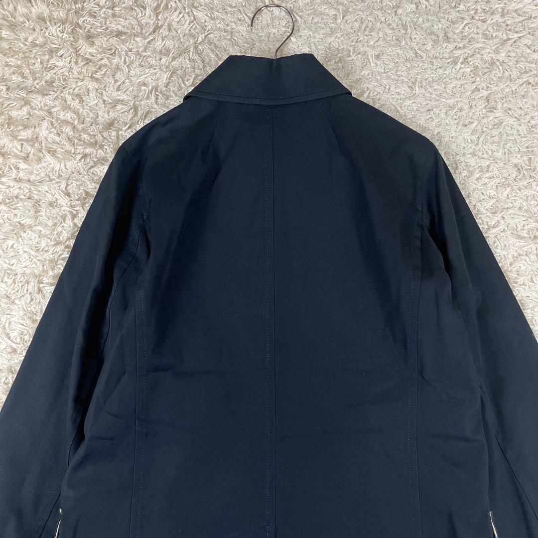 バーバリーロンドン ステンカラーコート ブラック ノバチェック 7 Sサイズ