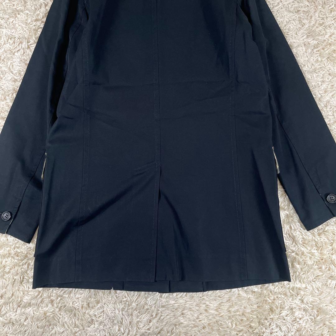 バーバリーロンドン ステンカラーコート ブラック ノバチェック 7 Sサイズ