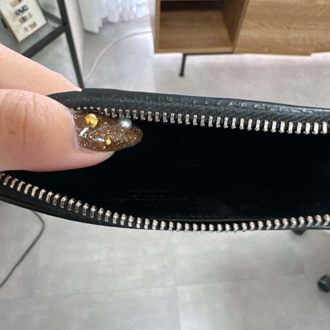 サンローランパリ　ケース　マネークリップキャビアスキン　ブラック