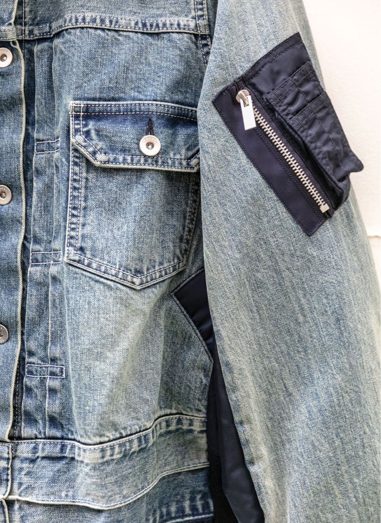 連休値下げ中　sacai サカイDenim x MA-1 Jacket