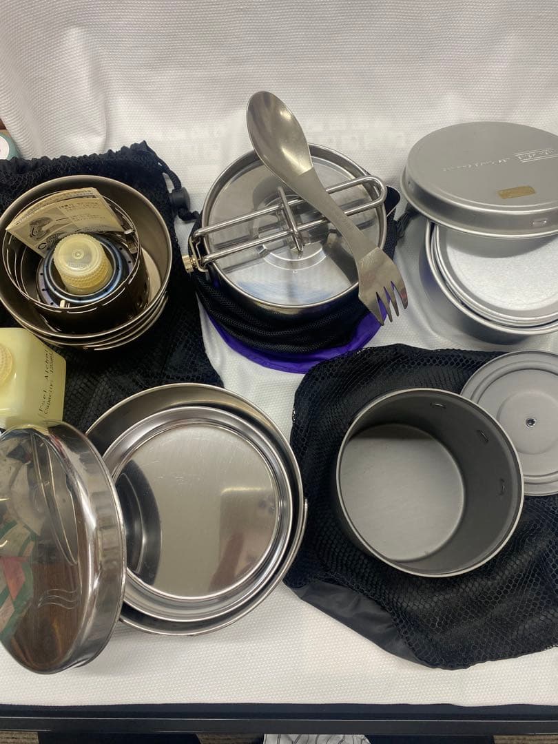 ステンレススチール 食器セット メッシュバッグ付き