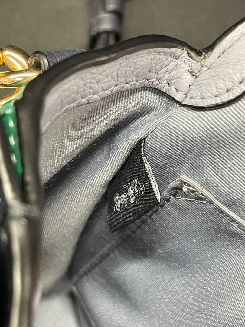 BA1【美品】COACH コーチ ショルダーバッグ レザー グリーン グレー