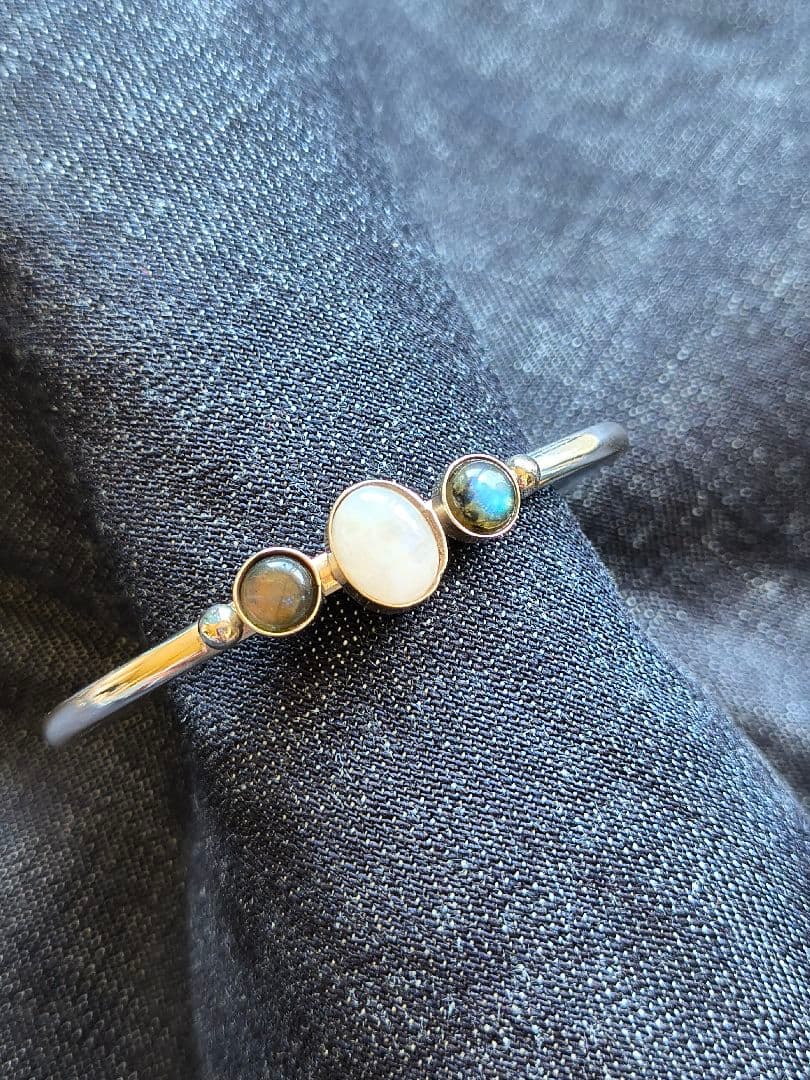 【美品】Navajo labradorite×moonstone バングル