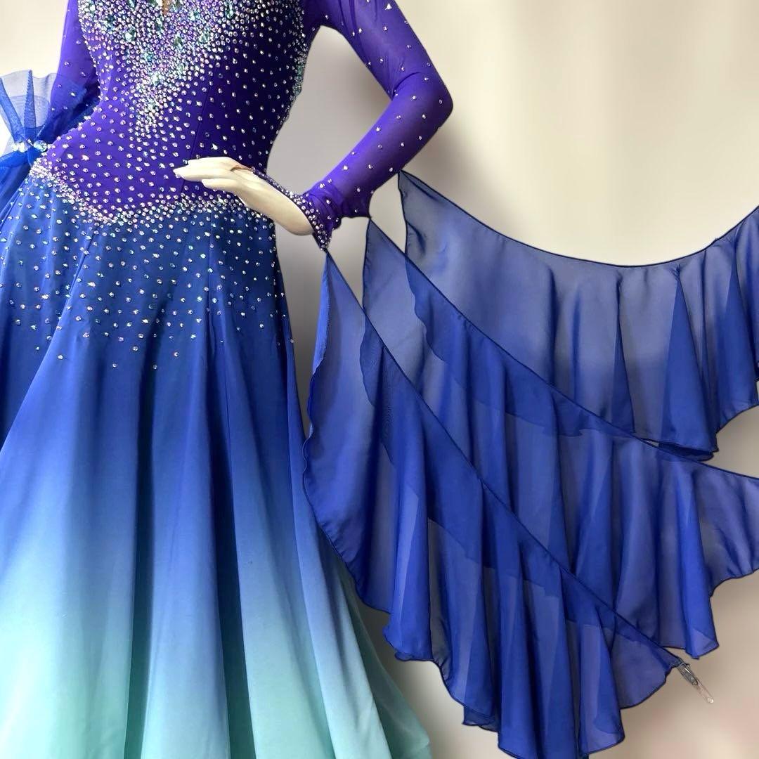 新品、M〜サイズ 社交ダンス、競技ドレス、モダンドレス、スタンダード、デモドレス