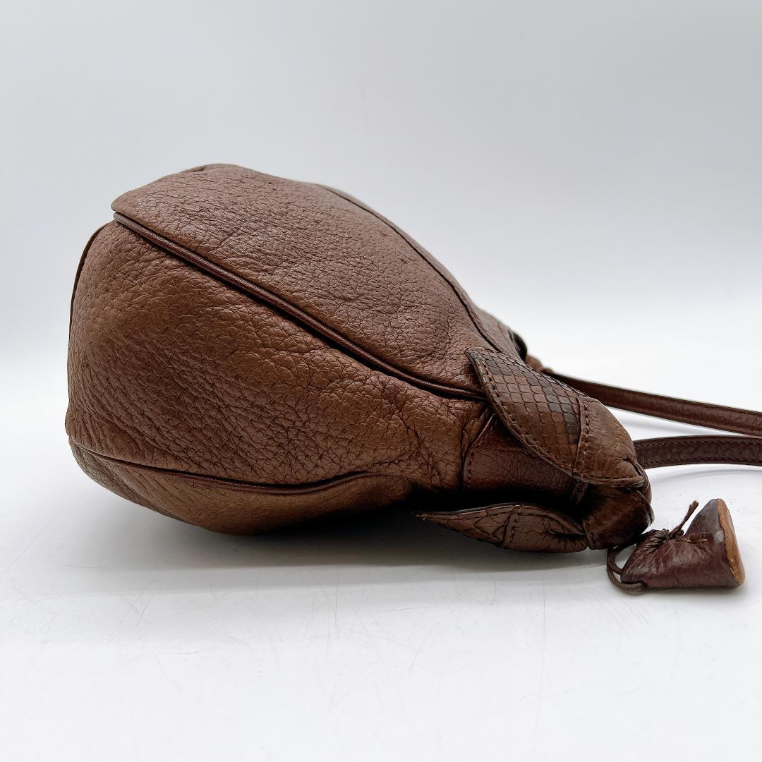 美品 IBIZA 切り替え ハンド ショルダーバッグ パイソン f538