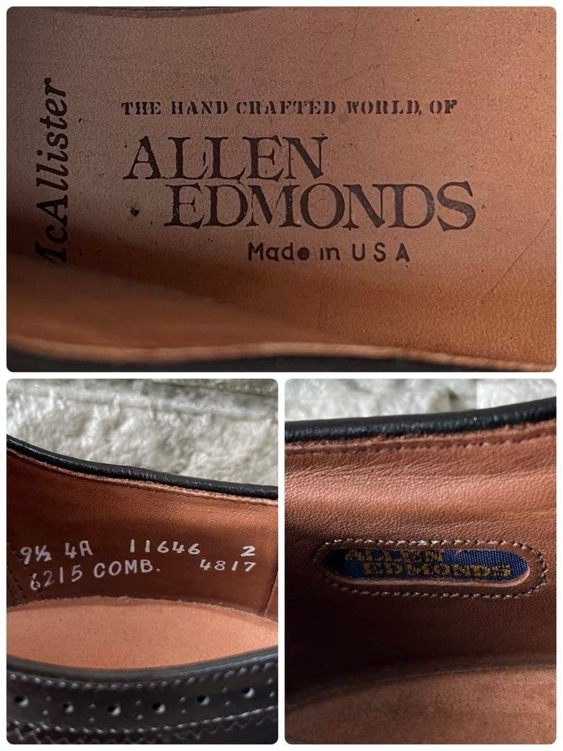 【新品未使用】希少　アレンエドモンズ　マカリスター　フルブローグシューズ　旧ロゴ
