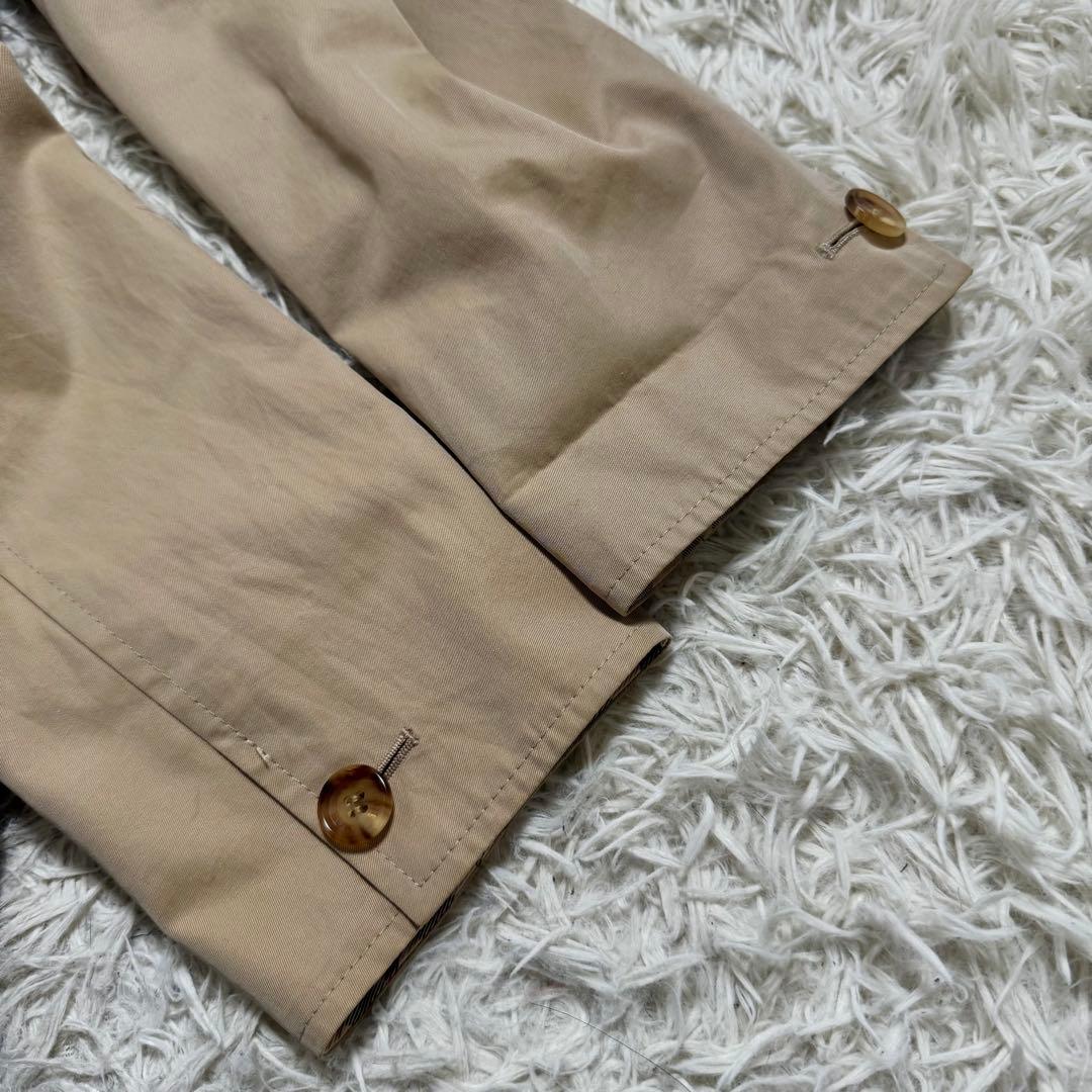 バーバリーロンドン　スプリングコート　ステンカラー　メガチェック　ベージュ　40