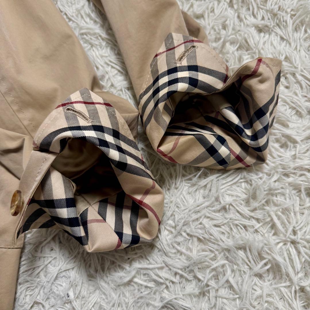バーバリーロンドン　スプリングコート　ステンカラー　メガチェック　ベージュ　40
