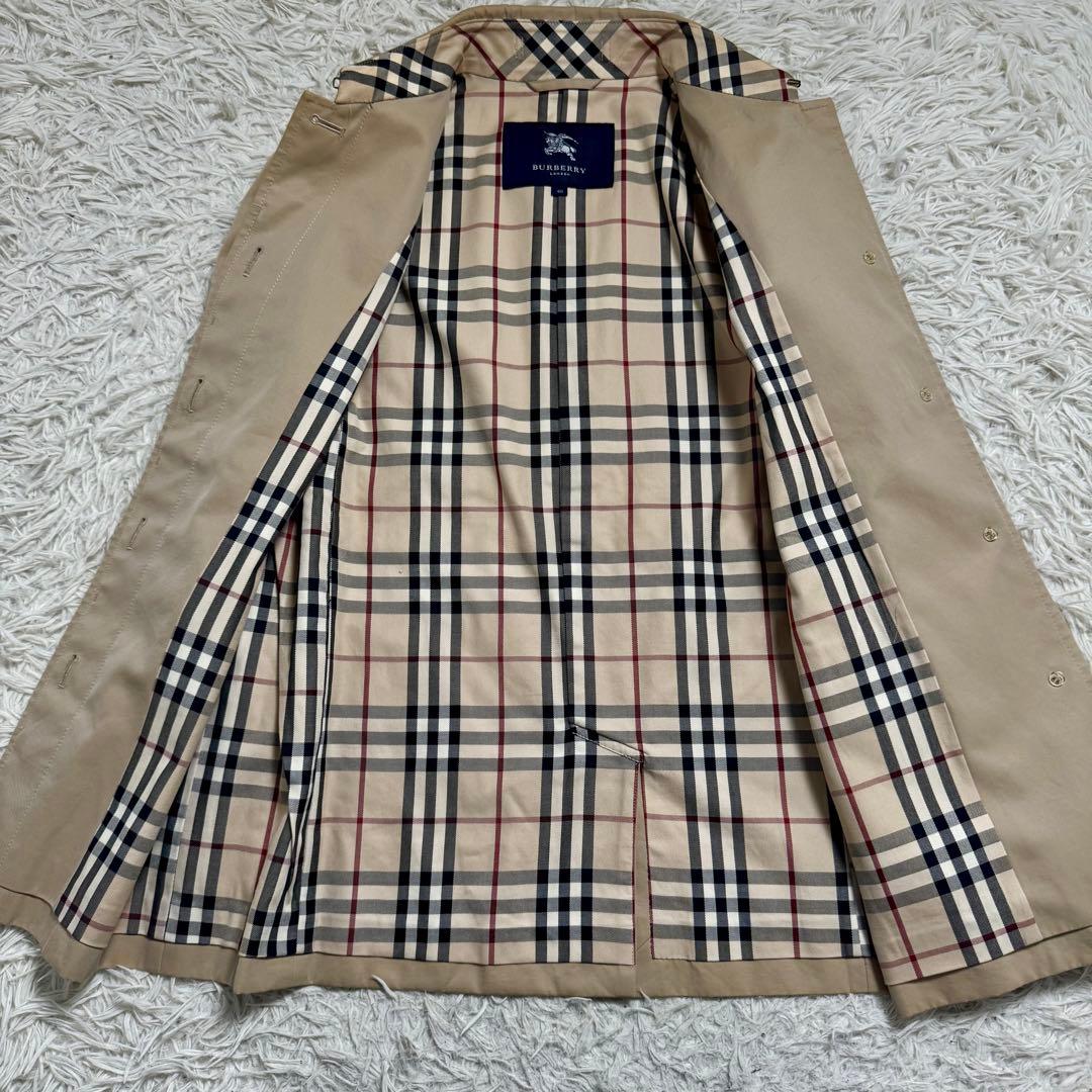 バーバリーロンドン　スプリングコート　ステンカラー　メガチェック　ベージュ　40