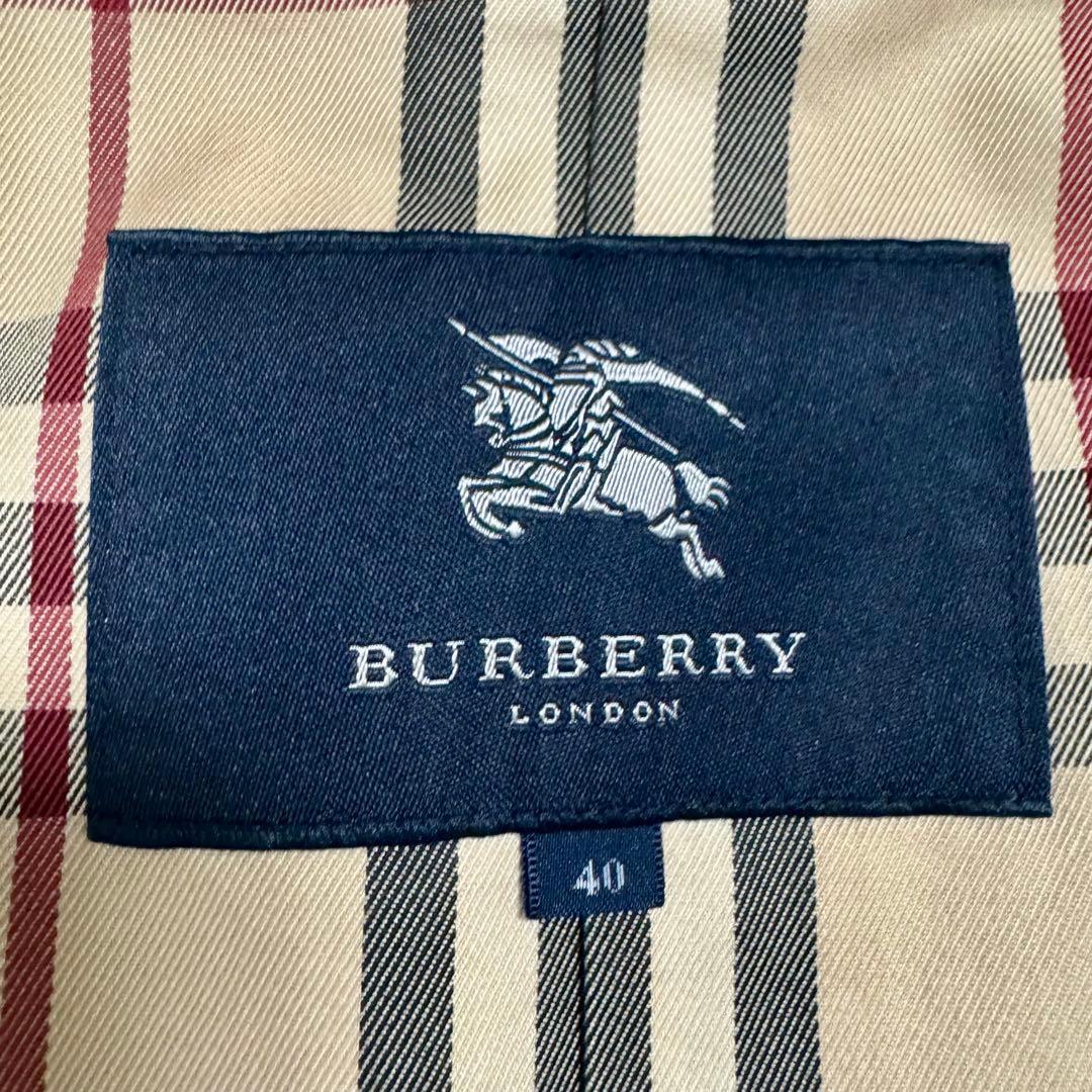 バーバリーロンドン　スプリングコート　ステンカラー　メガチェック　ベージュ　40