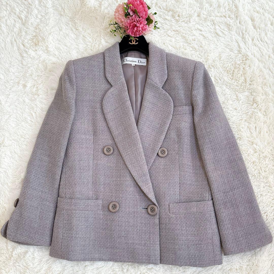 クリスチャンディオール ツイード ジャケット テーラード ダブル