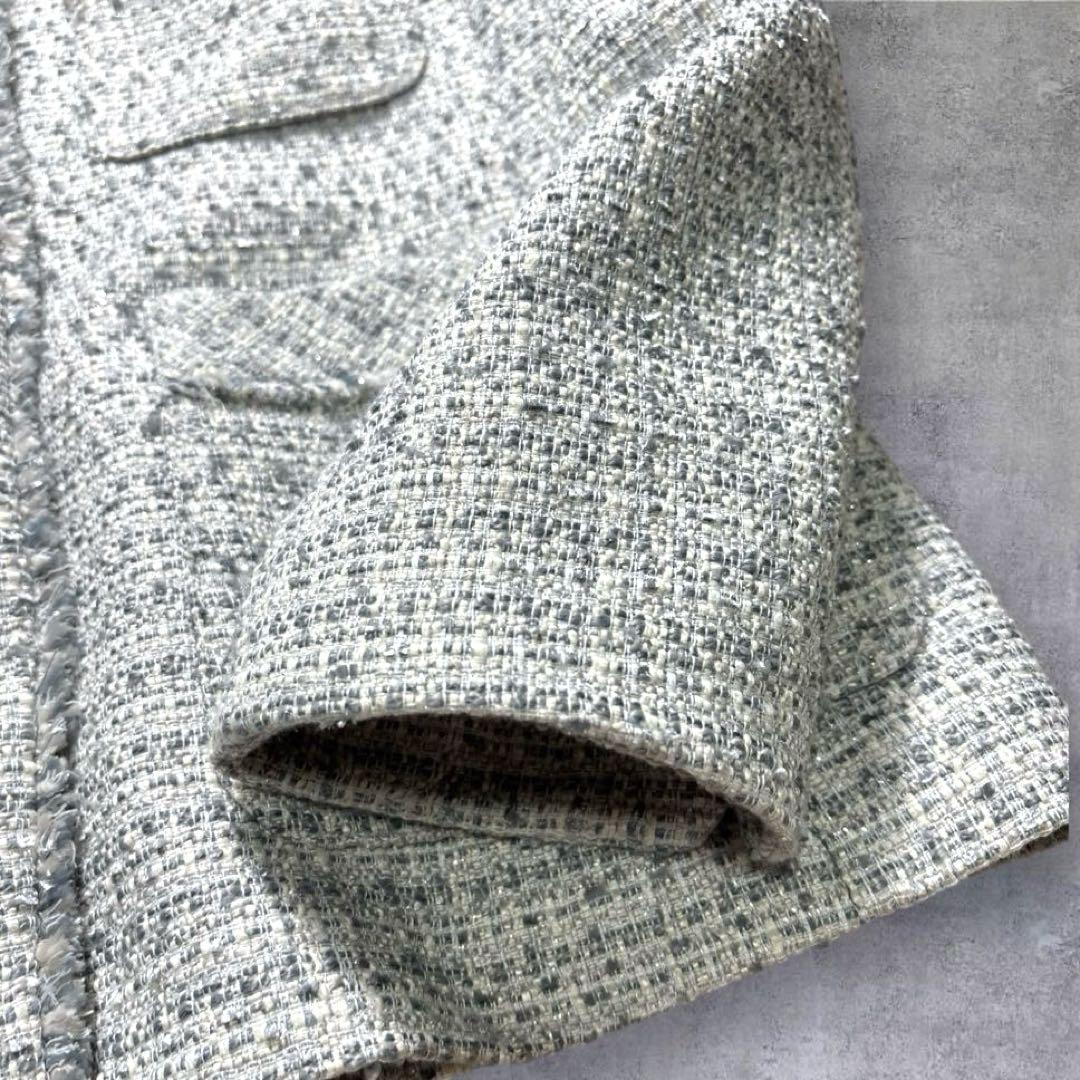 エニィスィス新品未使用ツイード金ボタンオケージョンノーカラージャケット