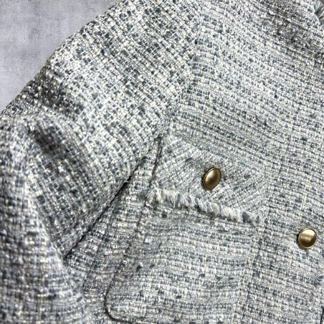 エニィスィス新品未使用ツイード金ボタンオケージョンノーカラージャケット