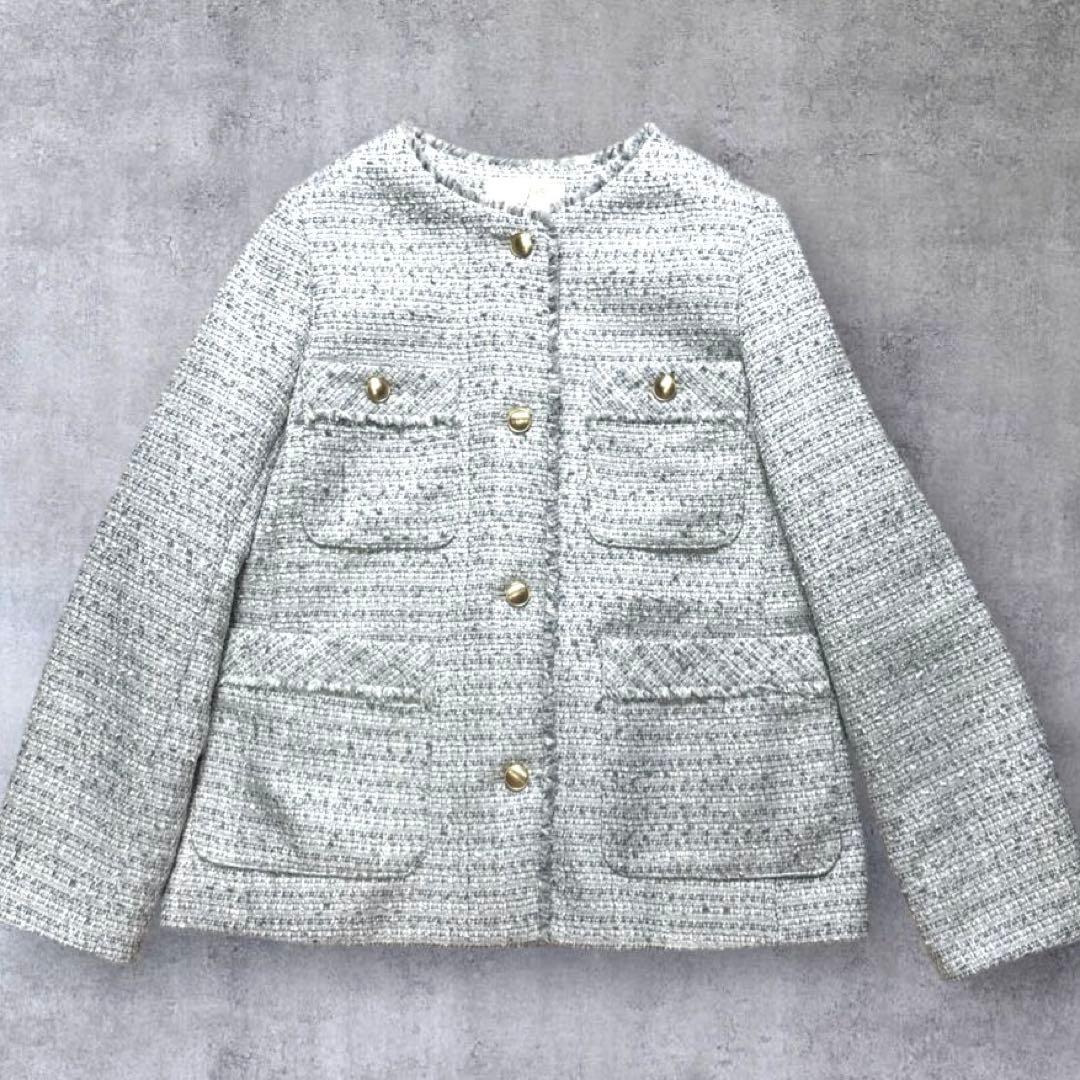 エニィスィス新品未使用ツイード金ボタンオケージョンノーカラージャケット