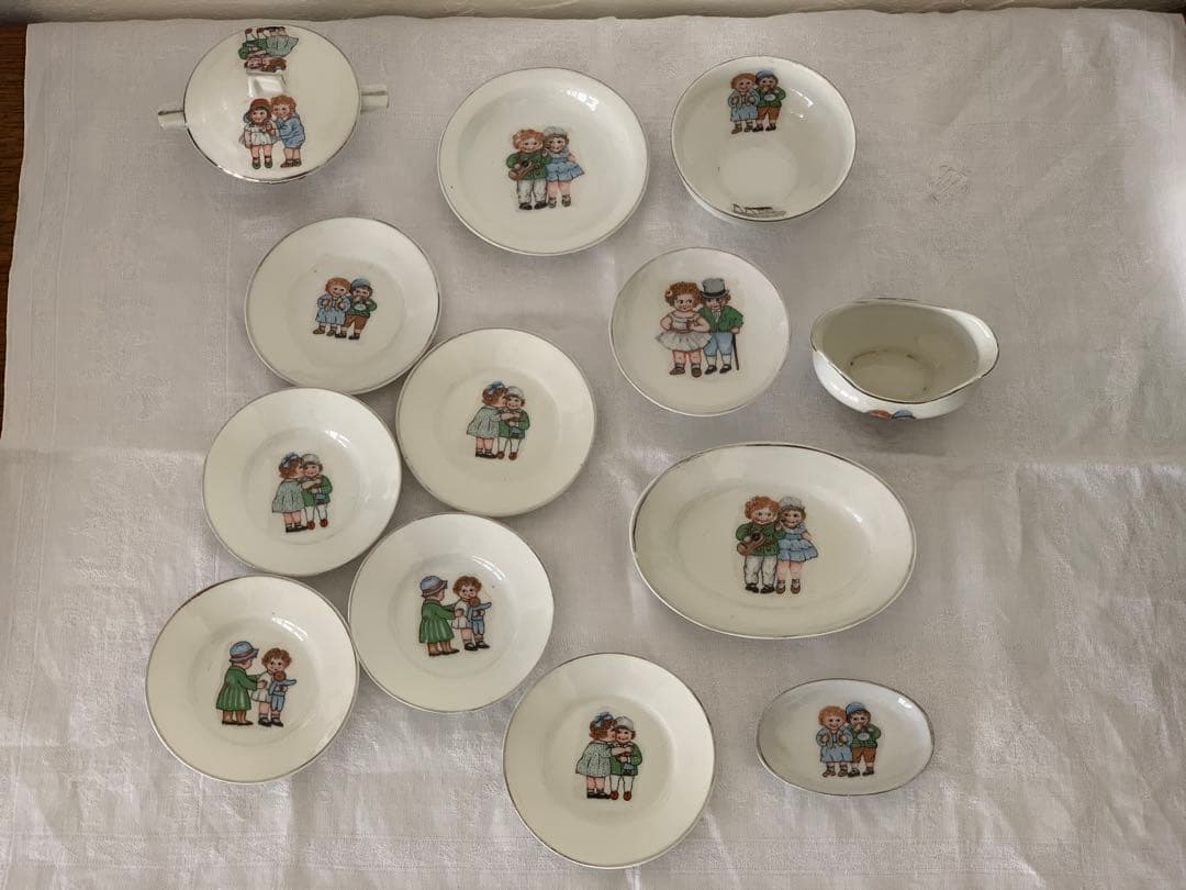 フランスアンティーク　ディネット　まとめて　おままごと　ディスプレイ