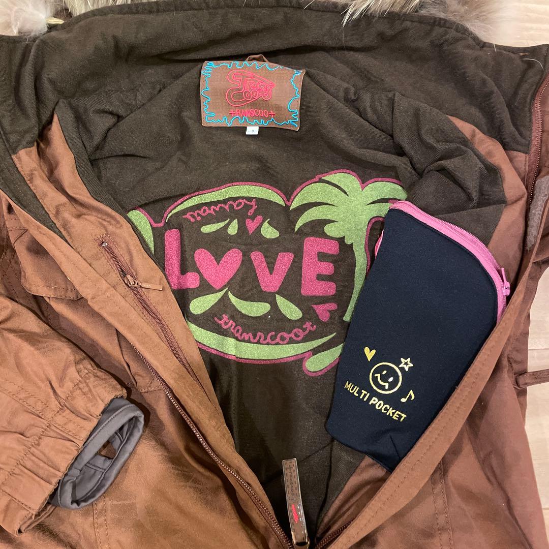 スノーボードウェア　TRANSCOOTレディース　ファー付きフード　ツナギ