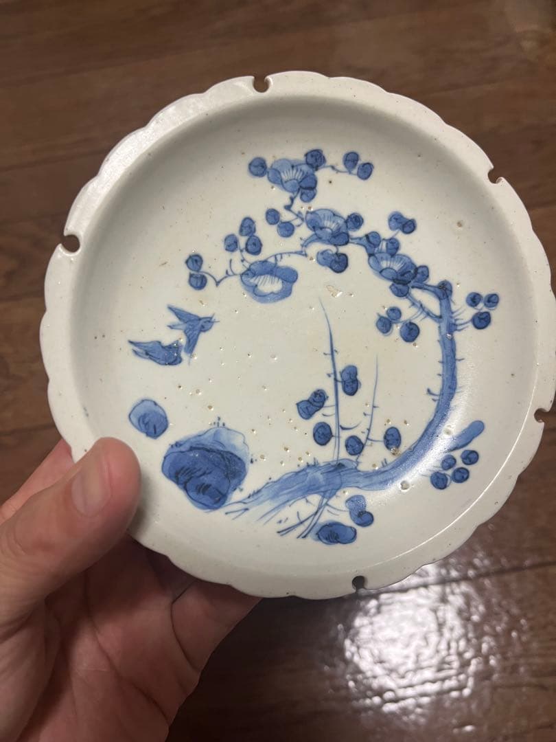 まとめて三脚無傷完品　古平戸　花鳥　民藝　民芸　藍九谷　初期伊万里　古染付