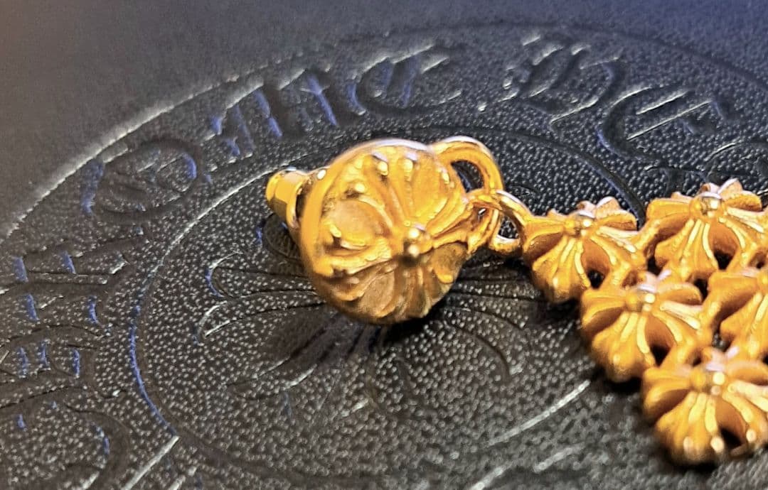 CHROME HEARTS チェーンメイル プラス ドロップピアス 22K 片耳