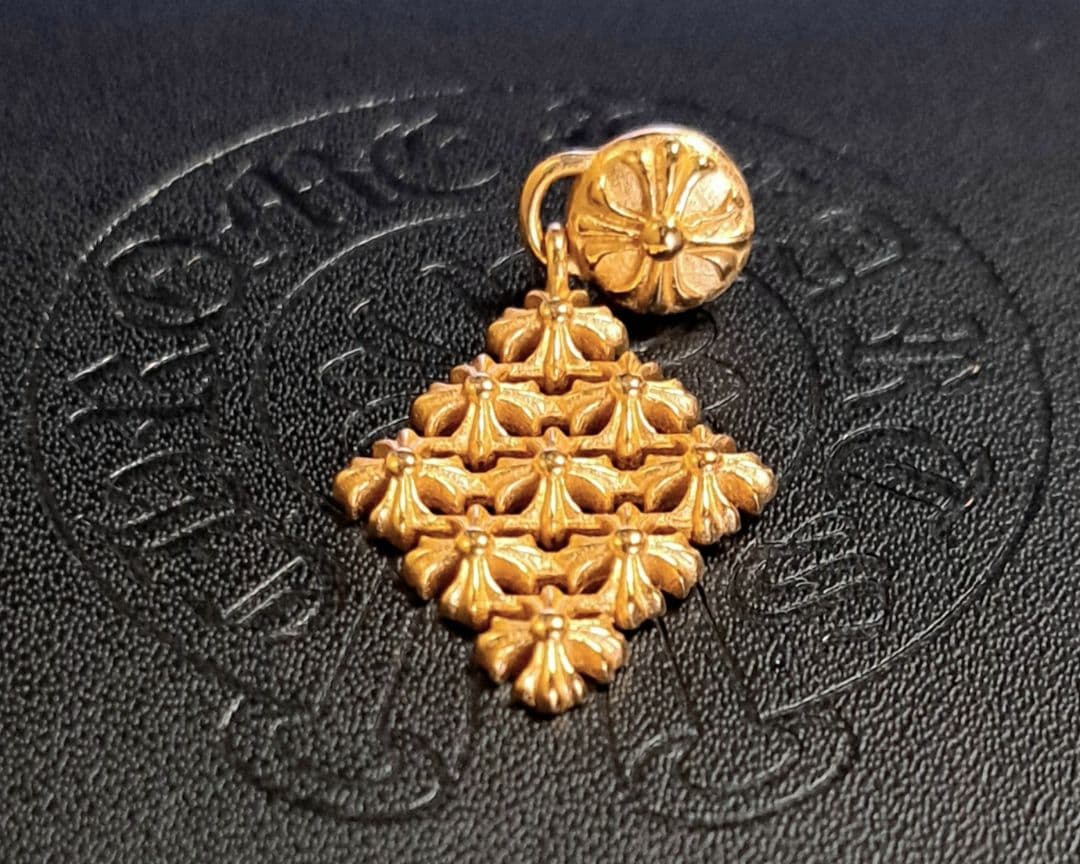 CHROME HEARTS チェーンメイル プラス ドロップピアス 22K 片耳