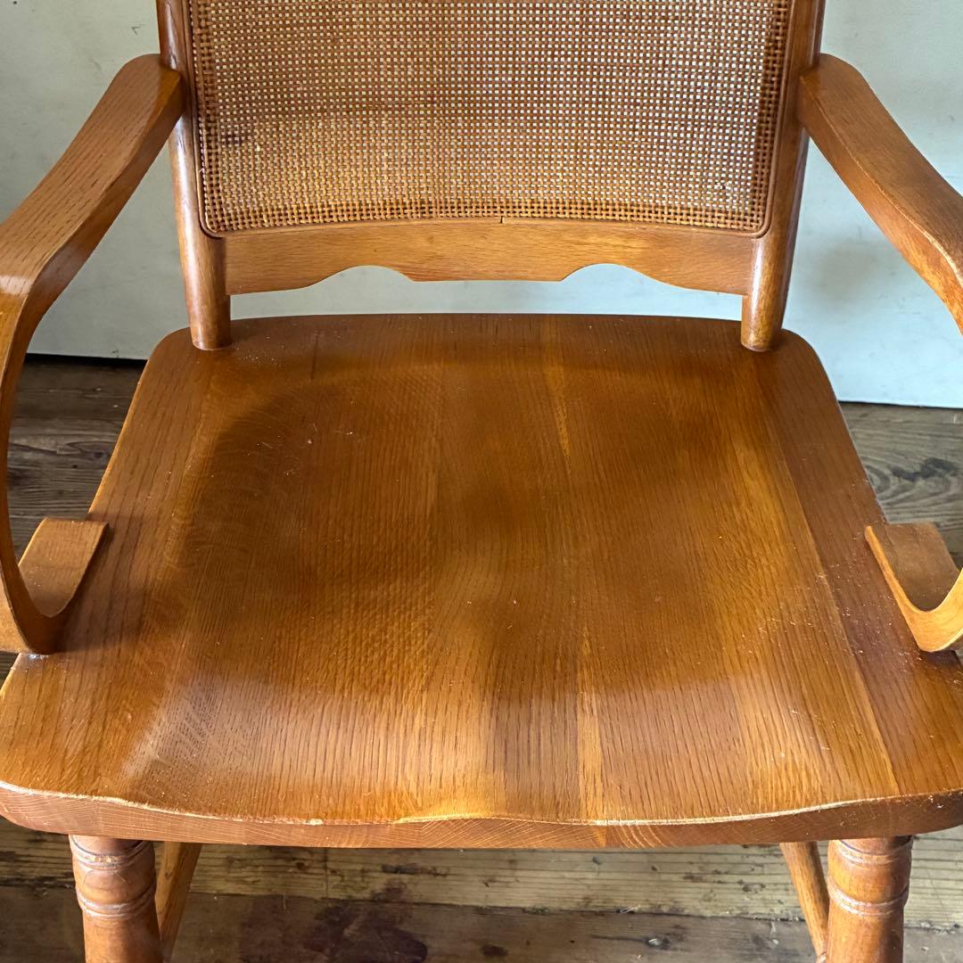 柏木工 ヴィンテージ ダイニング アームチェア ラタン B品 no3