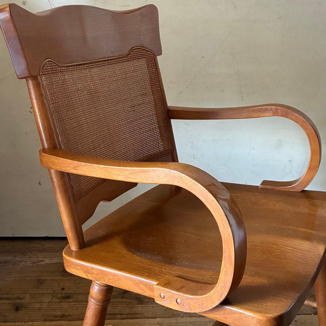 柏木工 ヴィンテージ ダイニング アームチェア ラタン B品 no3