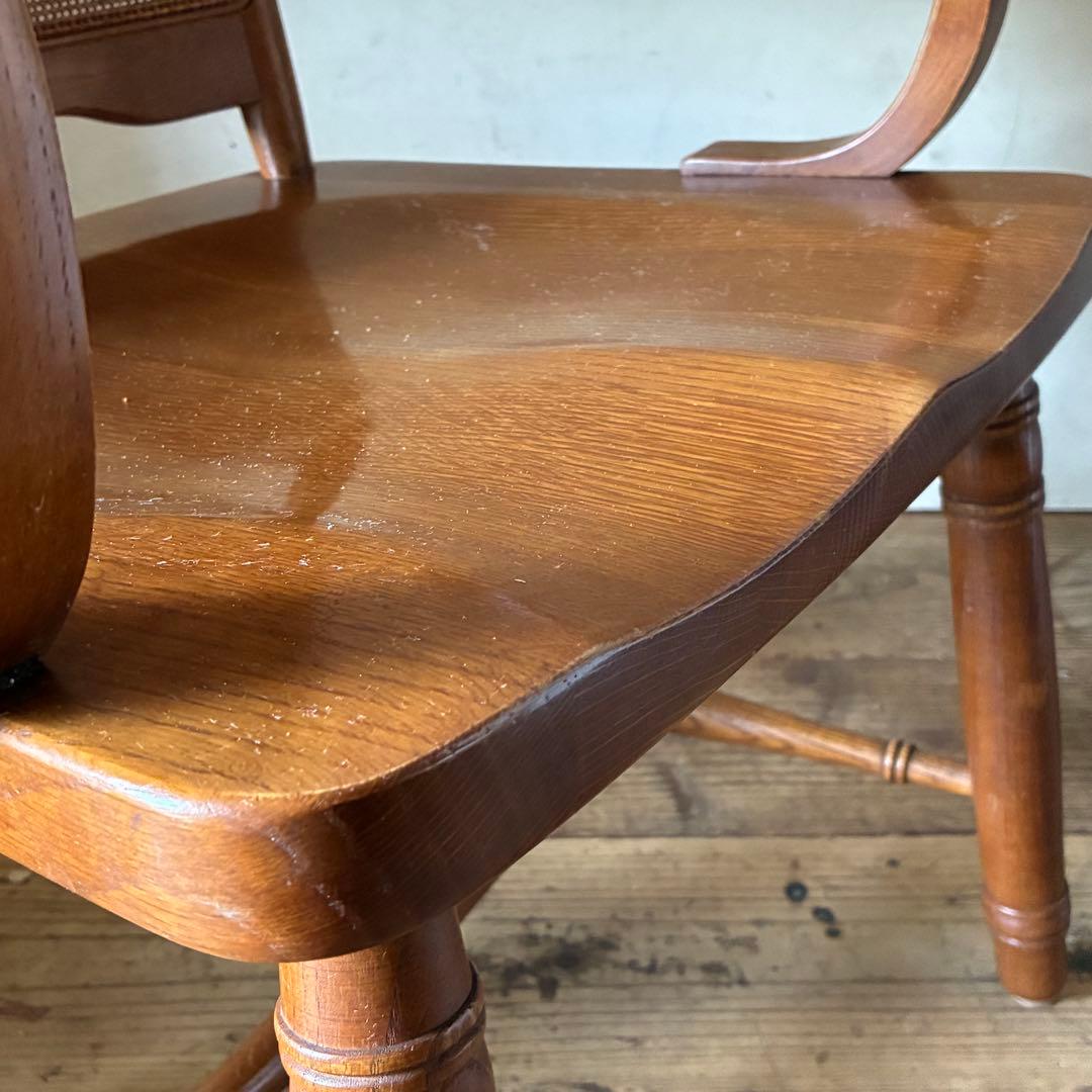 柏木工 ヴィンテージ ダイニング アームチェア ラタン B品 no3