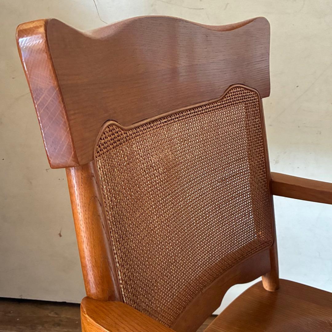 柏木工 ヴィンテージ ダイニング アームチェア ラタン B品 no3